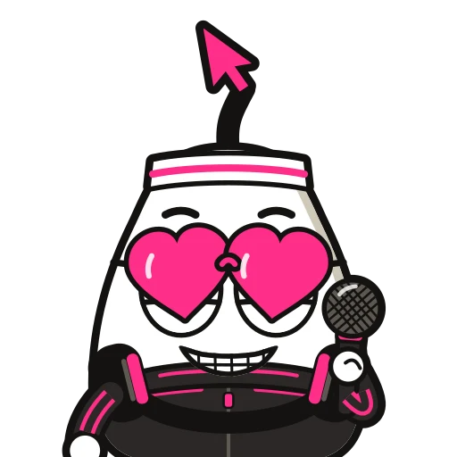 Bop in heart shades with a mic
